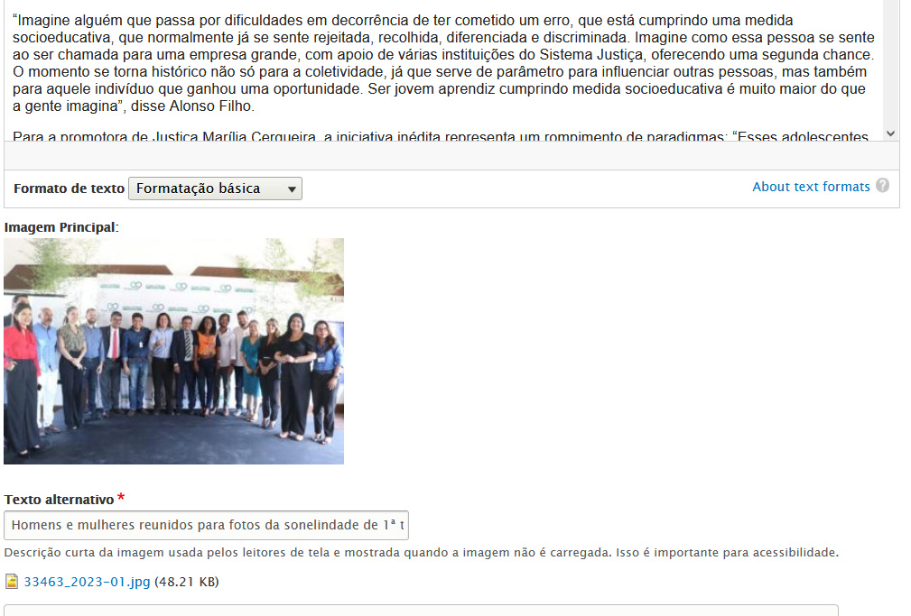 Acessibilidade - textos alternativos em imagens do portal