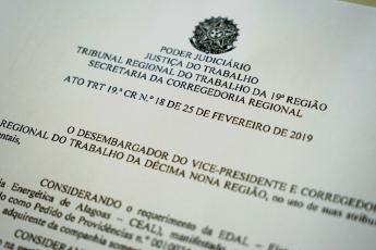 Vice-presidente e corregedor do TRT/AL suspende processos da Eletrobrás até o dia 20.04.2019