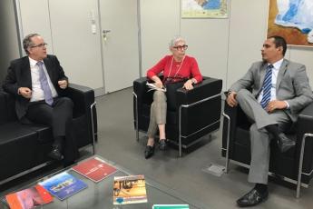 Desembargadores Pedro Inácio e Anne Inojosa fazem visita de cortesia a secretário do TCU/AL