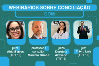 Juízes do TRT/AL Alda Barros e Flávio Costa serão expositores em webinário promovido pelo TRT/GO
