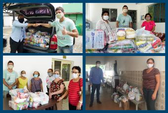 Fotos da entrega das doaçãos 