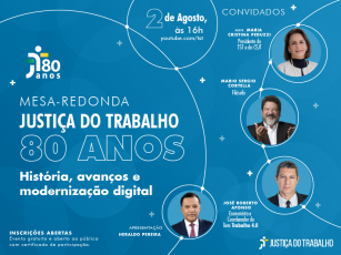 Inscrições abertas: evento traz especialistas para debater história e avanços da Justiça do Trabalho nos últimos 80 anos