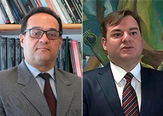 Foto do desembargador João Leite de Arruda Alencar e advogado trabalhista Alessandro Medeiros