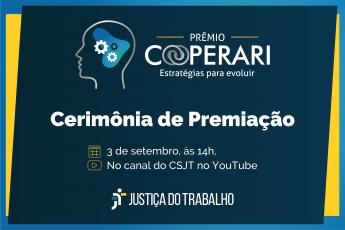 Card Prêmio Coperari - Estratégias para evoluir. Cerimônia de premiação