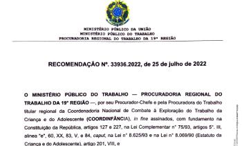 Órgãos discutirão com o presidente do TRE/AL medidas de combate ao trabalho de menores de 18 anos nas eleições 2022