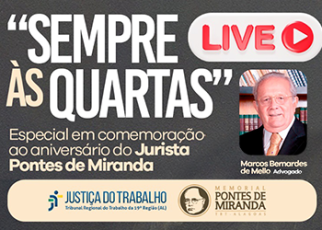 Cartaz de divulgação da livre com prof. Marcos Berandes. ETem um homen de pele clara vestido de terno escuro com camisa branca