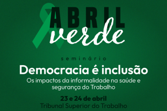 Card verde com letras pretas e brancas. A peça é comemorativa ao movimento abril verde.
