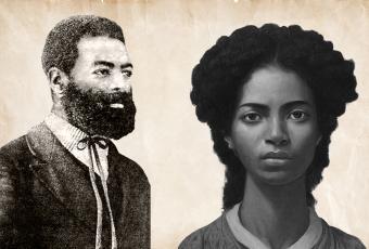 Há um homem e uma mulher de pele negra.