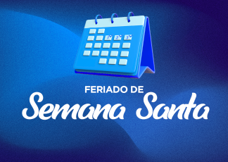 Card azul co letras brancas. Há um calendário.