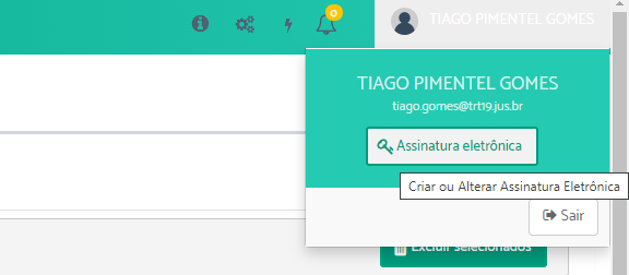 Criar ou alterar assinatura eletrônica no PROAD