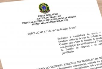  Em sessão administrativa telepresencial realizada no último dia 7 de outubro, o Pleno do Tribunal Regional do Trabalho da 19ª Região (TRT/AL) estabeleceu que o dia 1º de novembro será a data inicial para a transferência de todo o acervo e jurisdição territorial da Vara do Trabalho de Coruripe para a de Penedo. O encerramento das atividades da VT de Coruripe foi definido pelo Pleno do TRT/AL em março desse ano, após a conclusão do estudo técnico de reestruturação da Jurisdição das VTs da 19ª Região, que tev