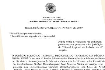 Foto do texto da resolução em letra pretas com fundo branco