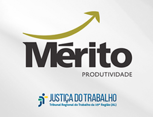 Imagem de fundo branco com letras grandes no centro, na cor preta. Há letras menores na cor cinza e também na cor azul. Tem, ainda, na parte inferior do card, a logomarca da Justiça do Trabalho.  