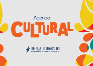 cartaz com o nome agenda cultural em laranja