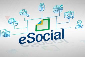 Card de fundo branco com vários ícones em volta do nome eSocial