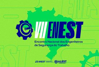 FUNDO VERDE COM LETRAS AZUIS E BRANCAS COM O NOME DO EVENTO