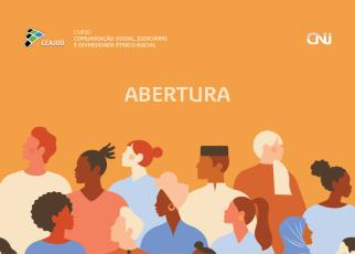 Tela com imagens de pessoas em forma de desenhos