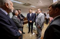 Autoridades presentes à sessão solene realizada pelo TJAL para lançamento da Coordenadoria de Direitos Humanos do Judiciário estadual