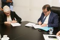 Desembargadores Anne Inojosa (e), presidente do TRT/AL, e Tutmés Airan, presidente do TJAL