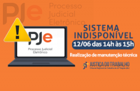 O Sistema PJe 1° e 2º graus do Tribunal Regional do Trabalho da 19ª Região (TR/AL) ficará indisponível temporariamente nesta sexta-feira (12/06), das 14h às 15h. A suspensão decorre em virtude da realização de trabalhos de manutenção técnica, que serão realizados pela Secretaria de Tecnologia da Informação e Comunicações (Setic) do Tribunal.