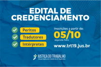 TRT/AL divulga edital para credenciamento de peritos, tradutores e intérpretes