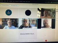 Tela de reunião telepresencial com conselheiros da Ejud-19