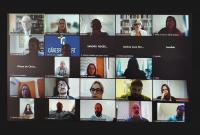 Tela com fotos dos participantes do ciclo de palestra sobre teletrabalho