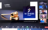 Imagem de sessão do leilão virtual do TRT-19