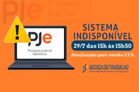Sistema PJe do TRT-19 terá suspensão das 15h às 15h50 desta sexta-feira (29/7)