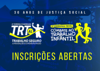 FOTO DA ABERTURA DAS INSCRIÇÕES PARA A CORRIDA, EM COR AZUL, LETRAS BRANCAS E AMARELAS COM O NOME DA CORRIDA E A LEGENDA INFORMANDO QUE AS INSCRIÇÕES ESTÃO ABERTAS.