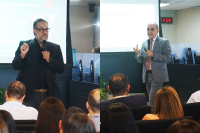 Professor da UFPE, João Paulo Allain Teixeira e o ministro do TST, Cláudio Brandão