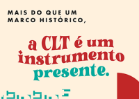 IMAGEM ALUSIVA À CLT, COM LETRAS PRETAS, VERMELHAS E VERDE