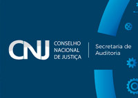 Imagem azul com letras brancas com o nome CNJ Conselho Nacional de Justiça