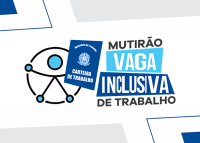fundo branco com logo azul de um homem e uma carteira de trabalho com o nome mutirão vaga inclusiva de trabalho