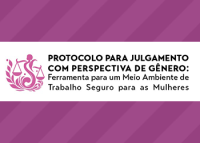 Card rosa escuro com a logo da justiça adornardo. Há letras pretas.