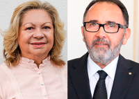 Foto montagem dos desembargadores Vanda Lustosa e Laerte Neves