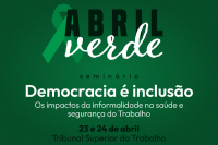 Card verde com letras pretas e brancas. A peça é comemorativa ao movimento abril verde.
