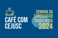 quadro azul com letras brancas escrito café com cejusc e a imagem de uma xícara de café