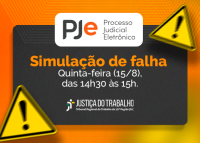 Card de fundo laranja com letras nas cores preta, lanranja e branco. Há nas extrimidades do card triangulos com exclamações.
