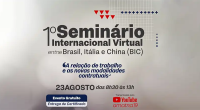 Imagem cinza com inscrição 1º Seminãrio Internacional Virtual