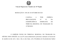 Imagem de uma resolução com o brasão do TRT de Alagoas centralizado na parte de cima e, logo abaixo dele, o nome resolução nº 309, de 18 de outubro de 2023 escrito em letras maiúculas
