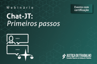 Fundo verde-escuro com a frase Chat-JT Primeiros passos escrita em letras brancas.