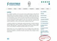 Foto de uma página de intranet, com menus à direitas em letras azuis e, à esquerda, um texto escrito em letras pretas