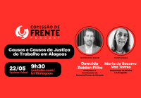 Card vermelho, com fotos de duas pessoas em um círculo.