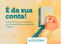 Card de fundo laranja com letras verde. Há uma mão acionadno um interruptor.
