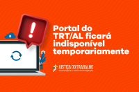 Card de fundo laranja com letras nas cores preta, lanranja e branco. Há no lado esquerdo do card um triângulo com exclamação e o desenho de um notebook.