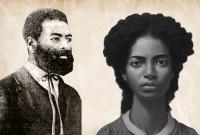 Há um homem e uma mulher de pele negra.
