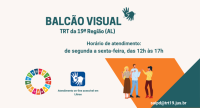 LOGO COM FUNDO CREME E O NOME BALCÃO VISUAL AO CENTRO ESCRITO EM LETRAS AZUIS