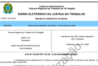 Imagem de fundo brnco com letras pretas. Há uma tarja azul e no canto superior esquerdo o brasão da República.