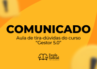 Card amarelo, com letras pretas. Há no centro dele a palavra comunicado em caractes grandes
